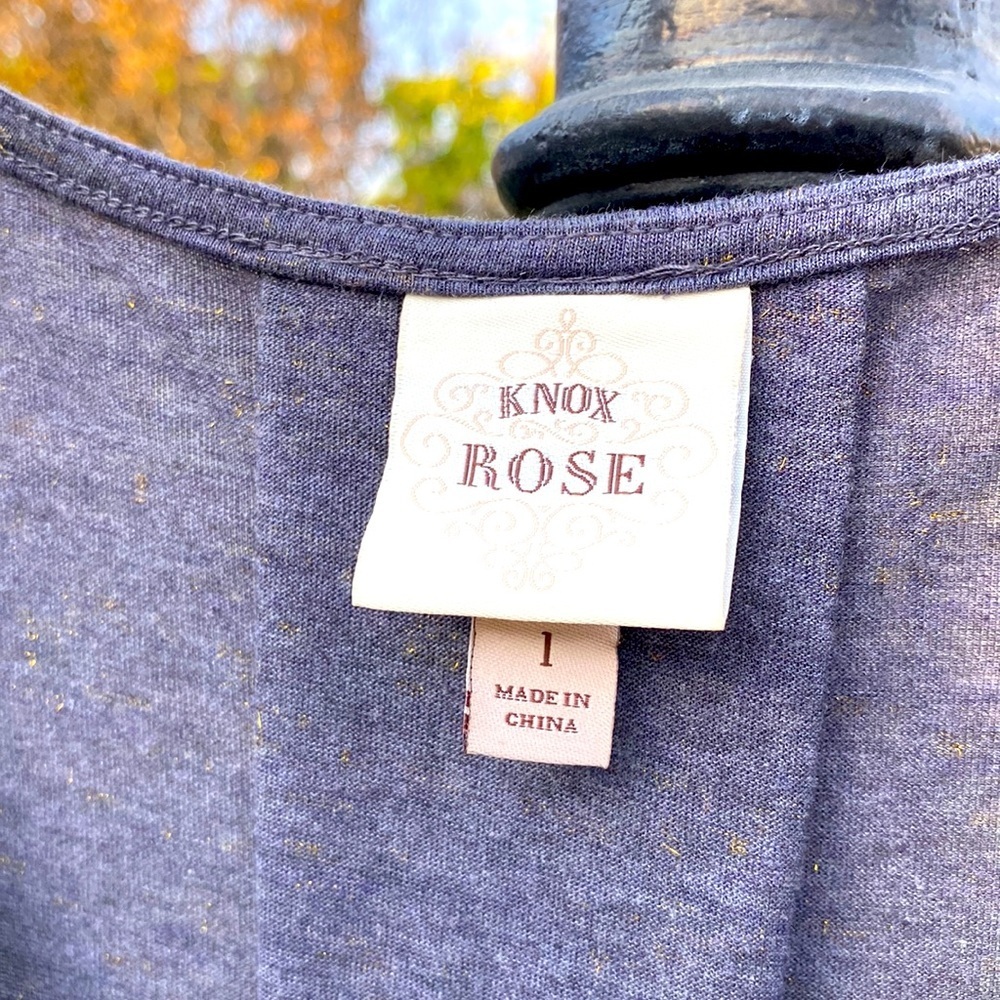 KNOX ROSE Gray SLEEVELESS TUNIC TANK TOP HI LOW w/ GOLD Embellishment Sz… - Picture 2 of 9